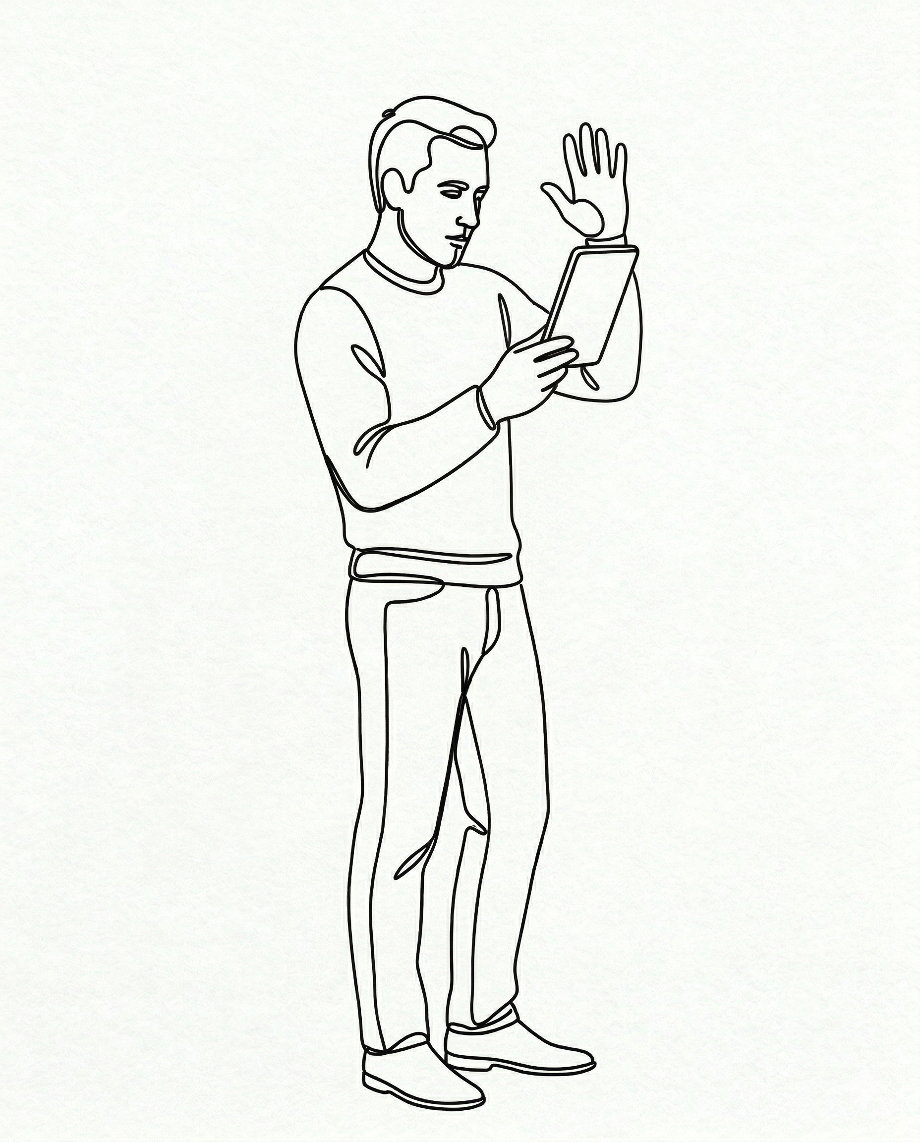 Anirudh Deep smiling while reading a kindle and waving high t you